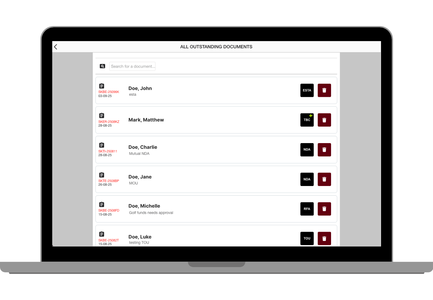 Document Management Interface